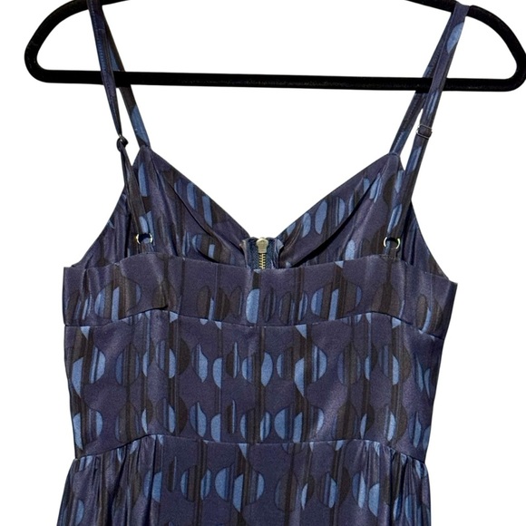 COOP Barneys New York 100% Silk Geometric Print Zip Front Sleeveless Dress - Picture 6 of 10